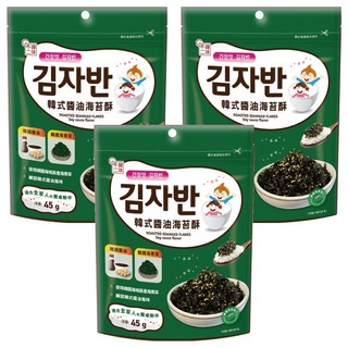 韓味不二 海苔酥 韓式醬油口味, 3包, 45g