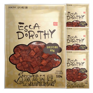 에스카도로시 반려동물 국내산 수제간식, 오리고기큐브 맛, 85g, 4개