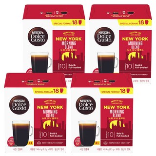 NESCAFE 雀巢咖啡 Dolce Gusto 多趣酷思 紐約美式晨光濃烈咖啡膠囊 中烘焙, 8.3g, 18顆, 4盒
