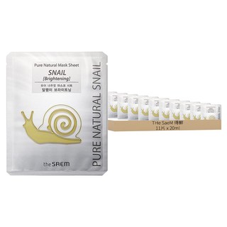 The Saem 得鮮 淨白蝸牛精華面膜 亮白, 1片, 11片