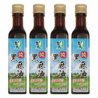 自然鄉 純黑麻油, 250ml, 台灣產, 4瓶