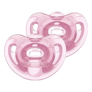 NUK SENSITIVE全矽膠安撫奶嘴 一般型 不含BPA 搭配奶嘴盒可加水微波消毒, 6個月以上, 粉色, 2個
