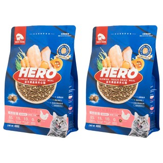 Hero MAMA 全齡貓 雞肉益生菌凍乾晶球貓糧，400g, 曠野鮮雞, 2包