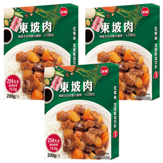 聯夏調理包東坡肉A309，嚴選台灣豬肉，200g x 3盒，無防腐劑，方便即食