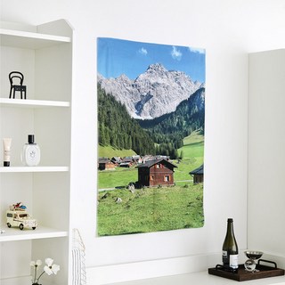 리코즈 홈 인테리어 감성 풍경 벽꾸미기 공간 무드 패브릭 포스터 하우스, 혼합색상