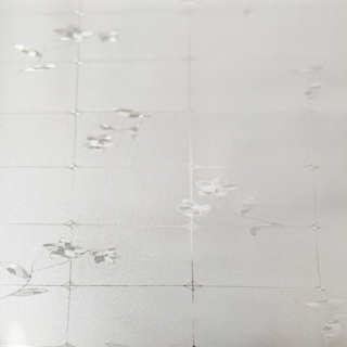 無痕 自黏 靜電玻璃貼, 方格小花, 1組