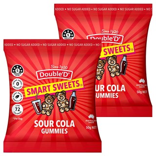 Double'D 無糖軟糖 酸可樂風味 50g 澳洲製造, 2包