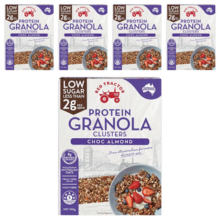 RED TRACTOR 紅色拖拉機 低糖烘烤堅果穀物燕麥片 巧克力杏仁, 450g, 5個