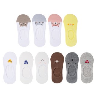 BASE ALPHA ESSENTIALS 女款隨機卡通圖案短襪組 10雙