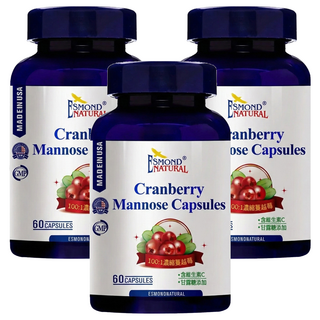 ESMOND NATURAL 愛司盟 蔓越莓甘露糖膠囊 純素 60顆, 3罐