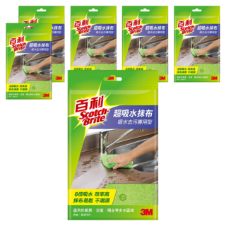 3M Scotch-Brite 百利 超吸水抹布 單片包, 6包