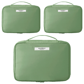 高顏質便攜式旅行化妝包, 綠色, 3個