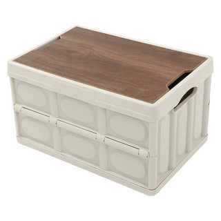 木蓋折疊箱 樣式2679 PP材質 中國產地, 大(54 x 36 x 29cm), 咖啡色, 1個