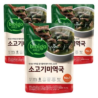 비비고 소고기 미역국, 500g, 3개