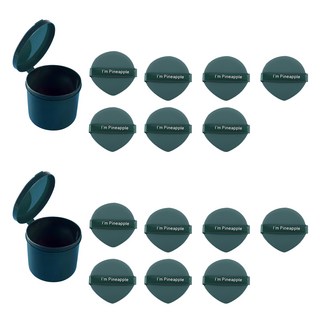 Nilo 水果氣墊水滴型氣墊粉撲 7入 + 盒子套組, 綠色, 2組