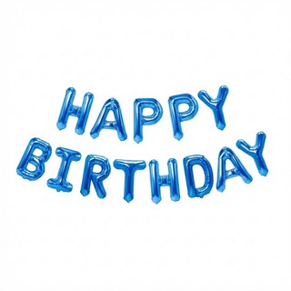 生活King 可懸掛生日快樂字母氣球 HAPPY BIRTHDAY, 藍色, 1組