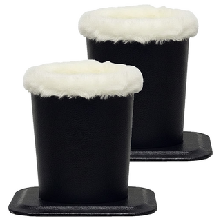 超方便皮革眼鏡收納筒, 白色 + 黑色, 2個