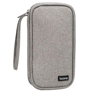 baona 包納 手機/行動電源收納袋 BN-E003 19x10.5x2cm 牛津布 堅固耐用, 1個, 灰色