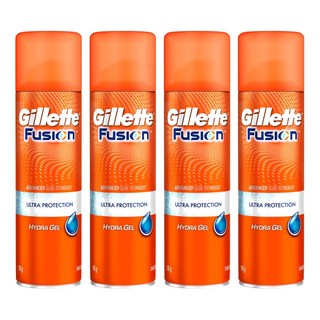 질레트 정품 퓨전 하이드라 울트라 프로텍션 쉐이빙젤, 195g, 4개