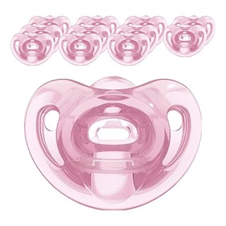 NUK SENSITIVE全矽膠安撫奶嘴 一般型 不含BPA 搭配奶嘴盒可加水微波消毒, 6個月以上, 粉色, 12個