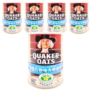 QUAKER 桂格 原片原味大燕麥片, 800g, 5罐