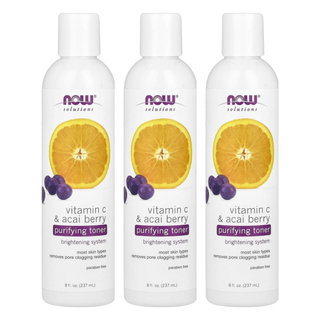 NOW Foods 維生素C巴西莓亮顏化妝水, 237ml, 3個