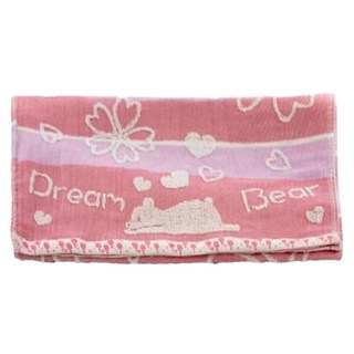 SHING LONG TEXTILE 台灣興隆毛巾 愛作夢的熊美國棉紗布毛巾 105g 精梳棉, 1個, 粉紫色