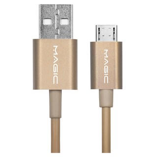 MAGIC 鴻象科技 USB2.0 轉 Micro USB 柔細傳輸充電線, 1個, 神秘金, 1.5m