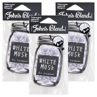 John's Blend 吊掛式香氛片, 持續時間約2-4週, 適用於車內/室內/辦公室/廁所, 白麝香, 6g, 3片