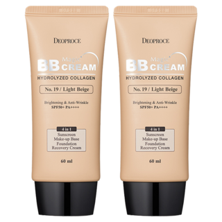 DEOPROCE 迪普詩 魔法膠原蛋白BB霜 SPF50+ PA++++, 19 Light Beige, 60ml, 2條