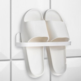 월드크린 무타공 심플 슬리퍼 거치대, 화이트, 1개