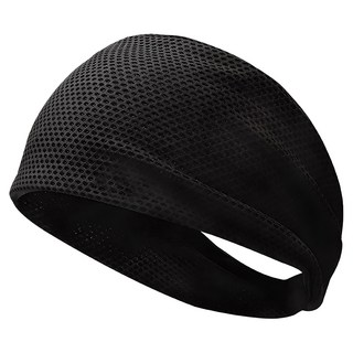 INCONTRO 寬版雙層運動頭帶, 1個, 黑色