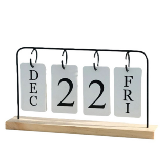 北歐風簡約木質翻頁日曆, 裝飾美家 送禮佳選 提升品味, 29 x 5 x 16cm