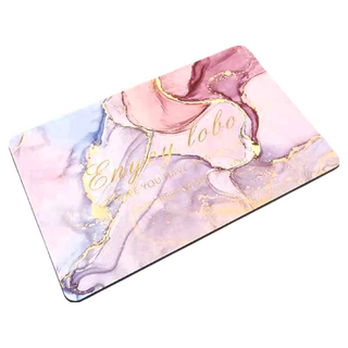 珪藻土浴室吸水軟墊, 多種花色可選, 60 x 40cm, 粉黛大理石, 1個