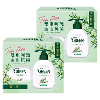 GREEN 綠的 茶樹清新抗菌潔手乳套裝 雙重呵護, 440ml, 2盒