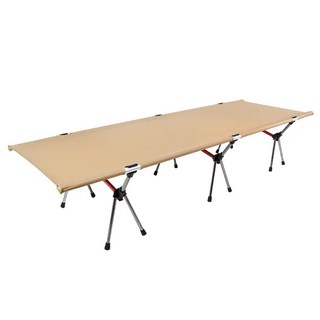 OUTSY 戶外高低兩用鋁合金摺疊行軍床/露營床 航太級7075鋁合金 600D牛津布 承重150kg, 卡其色