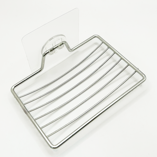 디엔오 부착식 무타공 물빠짐 비누 받침대, 실버, 1개