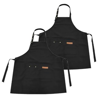 BOACUP 防潑水口袋圍裙, 黑色, 2件