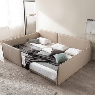 삼익가구 루시 슬림형 저상형 패밀리 침대 프레임2p + 가드2p + 풋가드 + 라텍스 7존 독립스프링 매트리스2p 세트 방문설치, 베이지(프레임,가드,풋가드), 그레이(매트리스)