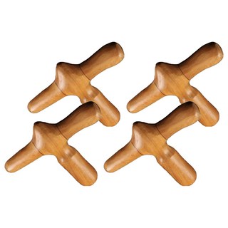 MEO 木質按摩花梨木十字指壓棒, 4個, 單一顏色
