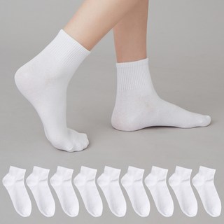 BASE ALPHA ESSENTIALS 學生素色低筒襪 10雙