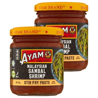 AYAM 雄雞標 參巴蝦米醬 185g 馬來西亞風味, 2罐