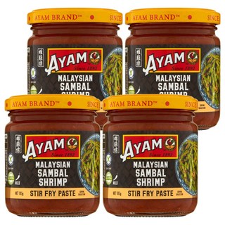 AYAM 雄雞標 參巴蝦米醬 185g 馬來西亞風味, 4罐