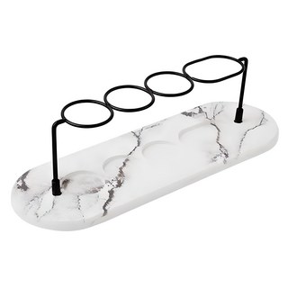 Romoju 珪藻土牙刷架 白色大理石紋, 1個, 白色大理石