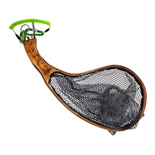 MR.BEE 蜜蜂先生 原木撈網，輕量手柄一體框架，附贈磁力扣，S (24x16cm)，M (32x20cm), 樟木