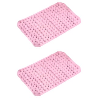 浴室按摩防滑墊 2入組 - 櫻花粉 塑膠材質, 68.5 x 37.5cm, 1組