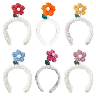 PARTYSHOW 花朵髮箍, 紅色、橙色、黃色、藍色、玫瑰色、粉紅色, 6個