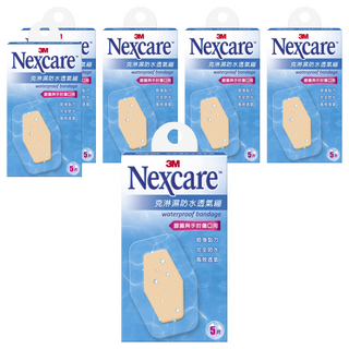 3M Nexcare 克淋濕防水透氣繃 滅菌 膝蓋與手肘傷口用, 5片, 6盒
