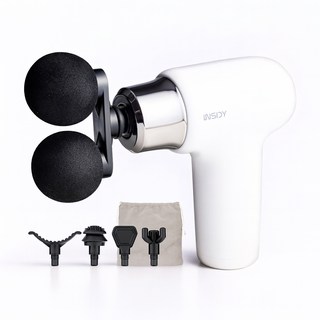 인사이디 듀얼 무선 전동 미니 마사지건, 화이트, IMG-200