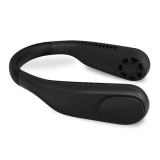 아이오랩 넥프로 휴대용 넥밴드 무선 미니 선풍기, 딥블랙